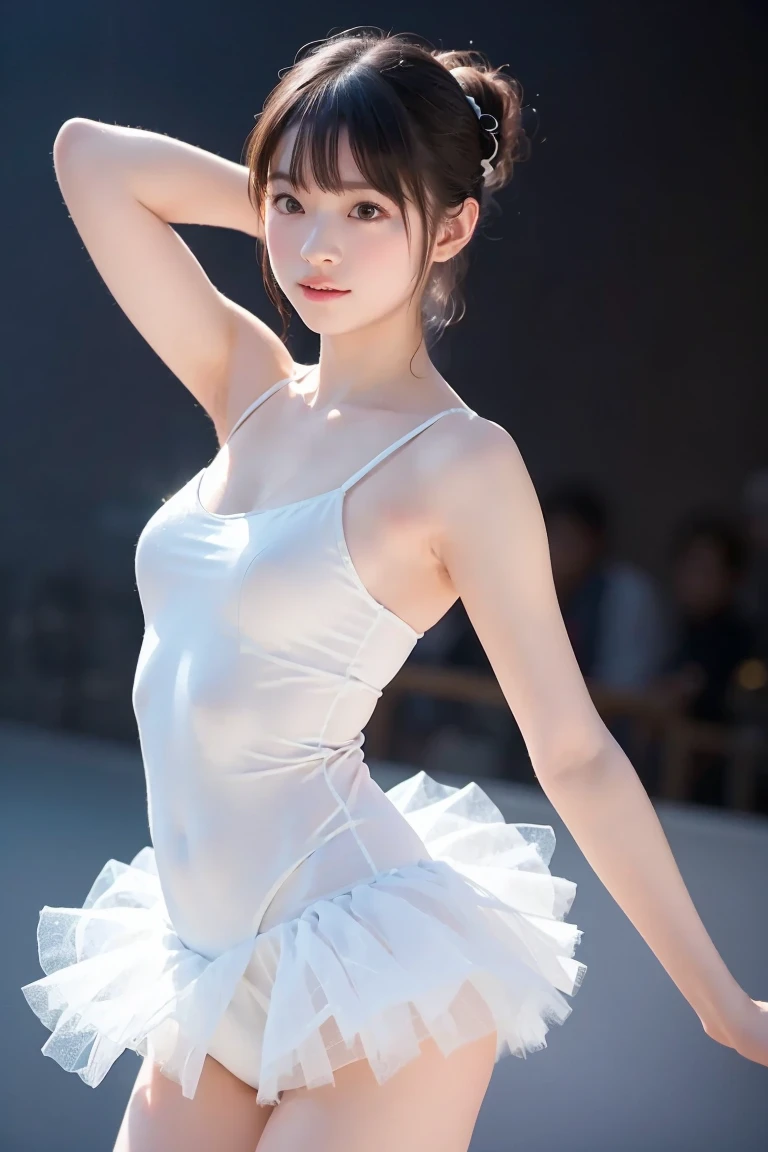8K, Ultra-high resolution, Highest quality, masterpiece, 三分割法によるphotograph,Surreal, photograph, 1 Girl, (16 years old:1.3), pretty girl, Cute face, Beautiful eyes in every detail, 細かくdetailedに,masterpiece,One Girl:1.2, Japan Female Announcer, whole body,blank expression,Black Hair,Bob with bangs,ballet,Ballet Eco Stume,(tutu), gym,from behind,Captivating ass,Spanking,Delicate and smooth skin, Realistic Skin, Perfect and beautiful face ,完璧でCute face, Skin with attention to detail, Perfect limbs、Narrow waist、Thin legs)、Browsing Caution,Beautiful leg line beauty,Looking at the audience、beauty,Long neck、(((Ideal body type))),A cup small breasts :2,、Portraiture:2、Perfect Anatomy、鮮明なdetailed、detailed、Surreal、Light and shadow,Strong light