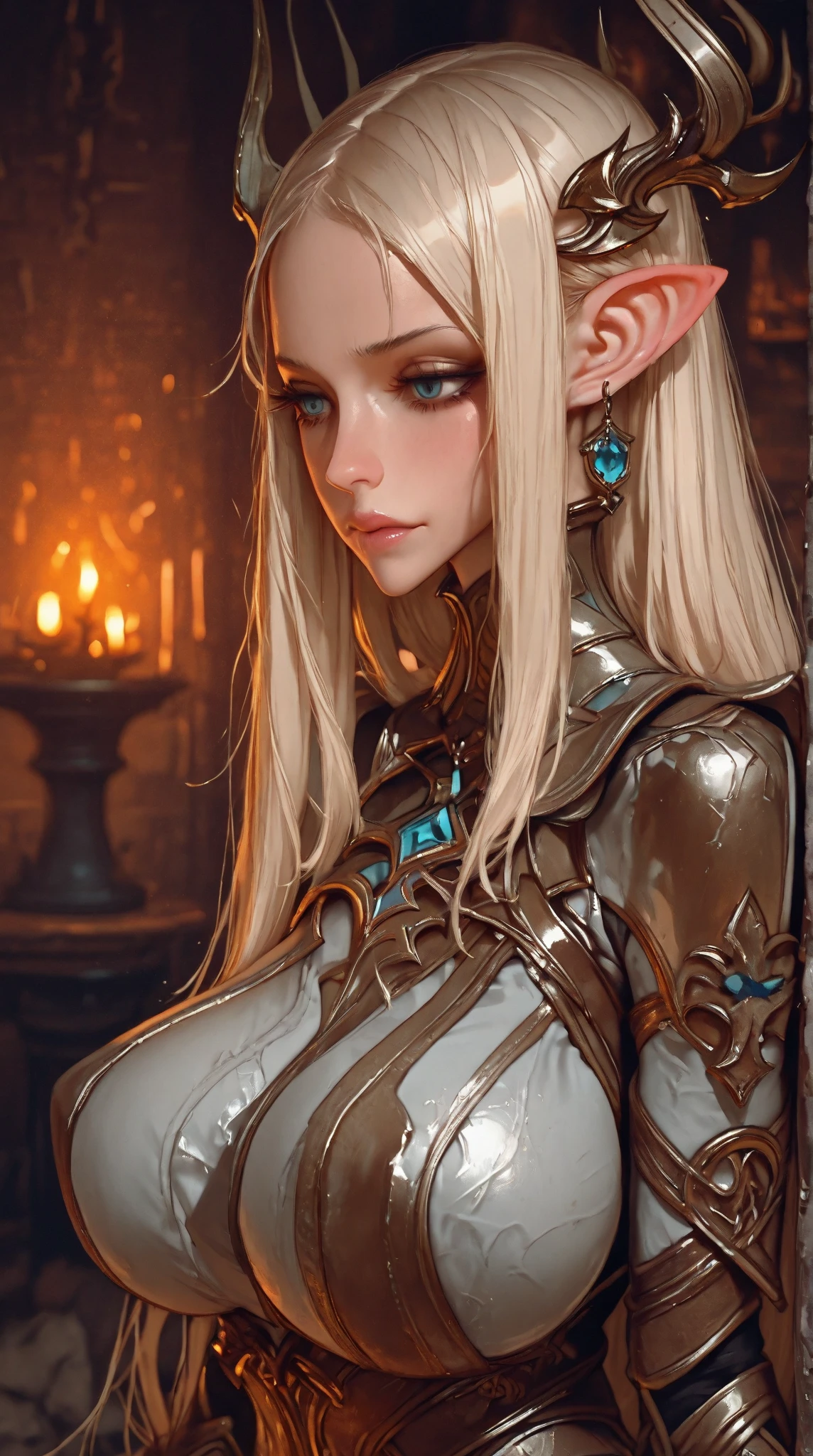 beautiful female face, wearing a dragonmother outfit, gorgeous eyes, intricate, cleavage, soft lips, smiling, naughty, seductive glance, freckles, side boob, under boob