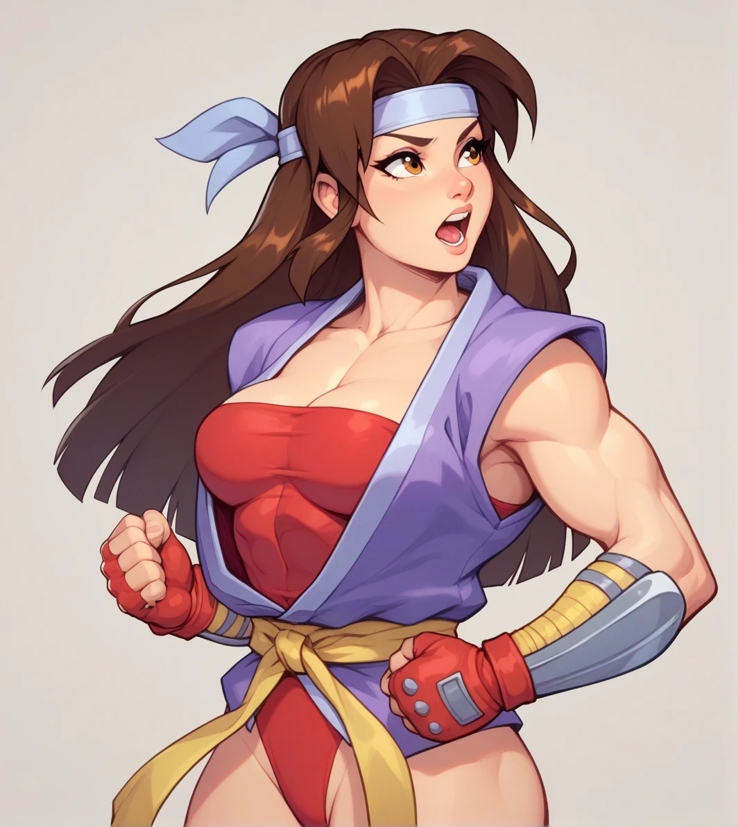 Beautiful woman、 ((Open Finger Gloves, Five Fingers)), (((Women&#39;s Mixed Martial Arts, Martial Arts)))、Fighter、Professional wrestler、Brown Skin、Rin々Funny face、Fighting Pose、One Woman、Pro Wrestling Love