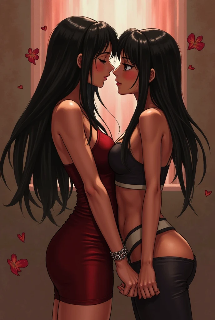 nico robin kissing nami (topless)