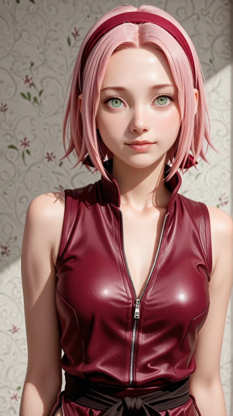 (ultra realistic,32k,RAW photo:1.1),(high detailed skin:1.1), 8k uhd, dslr, high quality, film grain, (makeup, mascara:1.1), lips,(thick\lips\),
(shiny glossy translucent clothing:1.1), <lora:sakura haruno shippuuden-lora-nochekaiser:0.7>default sakura haruno, short hair, (green eyes:0.8), pink hair, (parted bangs:1.5), hairband, forehead protector,shirt, (red shirt:1.5), short sleeves, vest,, <lora:add_detail:0.83>, huge breast, (upper body:1.2),
Spinning with dress flared out,
(busty:1.1) , (chubby:0.1),(beautifully lit:1.2), <lora:LowRA:0.4>, dark theme blank background
