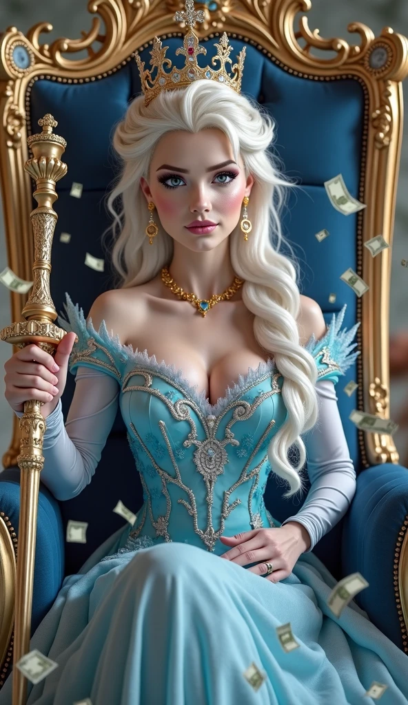 The fairy godmother, depicted as a sassy and stylish woman, gives Cinderella a thumbs-up and a wink.