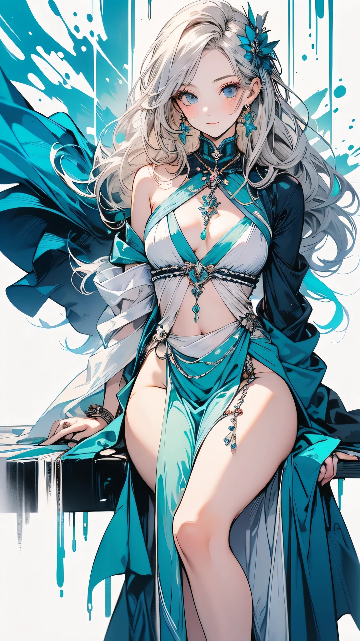 There is an anime girl with white pink gradient hair in the palace, like Artgerm's perfect CG artwork on ArtStation Pixiv, or digital animation art created by Guvez on the pixiv art site, pure lust girl, youthful vitality, beautiful face, charming, heroic, cold, European and American girl, flowing long hair, evil expression, blush, White pink gradient hair, perfect figure, plump, mature, Light blue-green big eyes, Delicate clothes, Xiaohongshu influencer pop style, watery eye color, crystal clear makeup, glitter on face, dynamic composition, elevation angle, cinematic angle, backlight angle, side angle, tilt angle, contour angle, backlight angle, soft lighting, warm light, highlight effect, digital painting, hand drawn style, dream background, pastel tones, vivid colors, high precision details, fine texture, sweet style, western style, clear rendering, realistic rendering, large aperture effect, soft focus effect, glossy material , Soft Material, Western, Shinkai Cheng Style, Fashion Magazine Illustration Style, Unique Creative Style, Natural Pose, Cute Gestures Chinese Tang Dynasty Background , Comfortable Settings, High Resolution, Clear Lines, Realistic Skin Tone, Realistic Light and Shadow Effects, Colorful Light, Ripple Refraction, Chinese Dragon, Chinese Mythology, Gorgeous Noble Clothes, Skin Texture, Super Fine Picture, Realistic, Sky Twinkle with Stars, Mist, Thick, Sexy Pose, Magic Colors, Magic Special Effects, Instagram influencer style, 8K, real skin, Wlop's masterpiece, crystal clear seawater, high-end sense, cyberpunk, miniskirt, high heels, super many mirror crystal shards, queen pose, long legs, perfect emerald green eyes, shiny black stockings worn on legs, long leg visual effect, leg line emphasis, high heels matching, away from horizontal lines, sheer enhancement, extended leg proportions, long leg pose, forward leaning posture, high waist matching, foot close-up, plantar perspective, foot curve, Foot details, foot modification, foot contact, foo