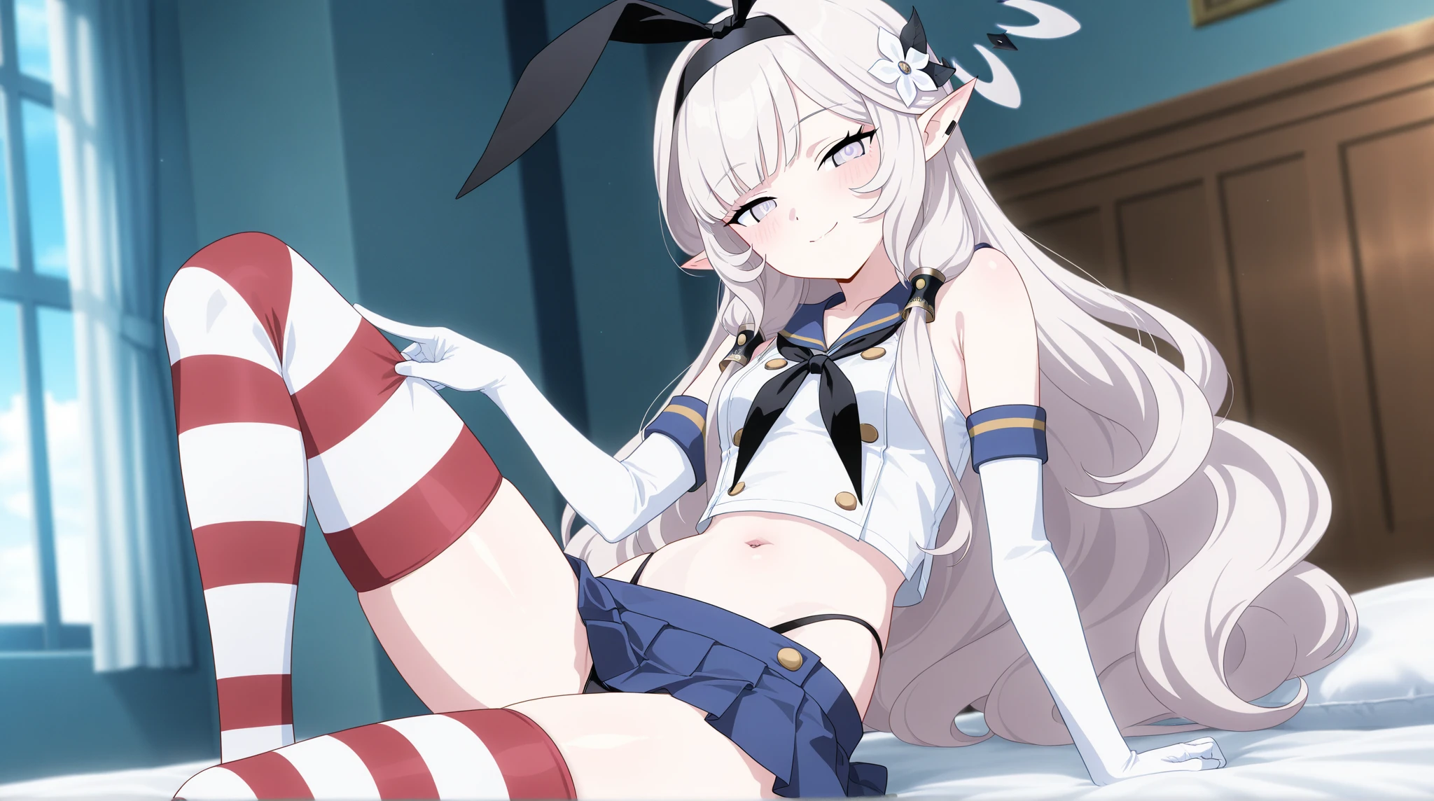 shimakaze, 1 person、 sit、Feet crossed、Feet together、Scornful Eyes