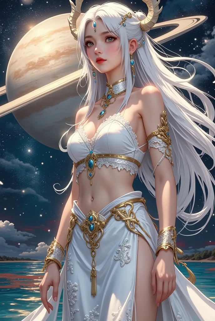 Male and female, a handsome god and a sexy goddess, sexy goddess pleasing her god in the heaven. Romantic scene, Above the clouds, night, moon light up the scene, gorgeous figures, highly detailed, realistic artwork, one moon, silky costumes, silver wearing --auto --s2