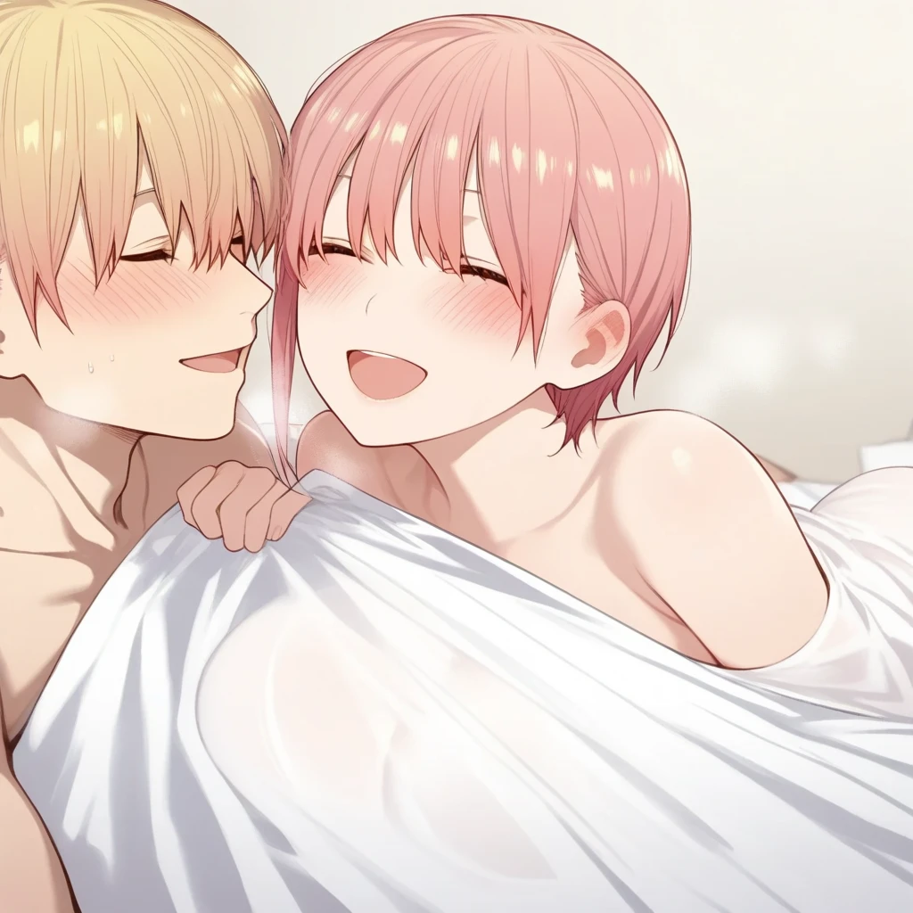 Beautiful 23 year old large blonde woman in lingerie, pubic hair, in a softly lit bedroom on a cozy bed and warm flowers, sex with little 7 year old redheaded son in pajamas. small 7 year old boy inserts penis into woman's crotch, a little boy, Cute, passionate