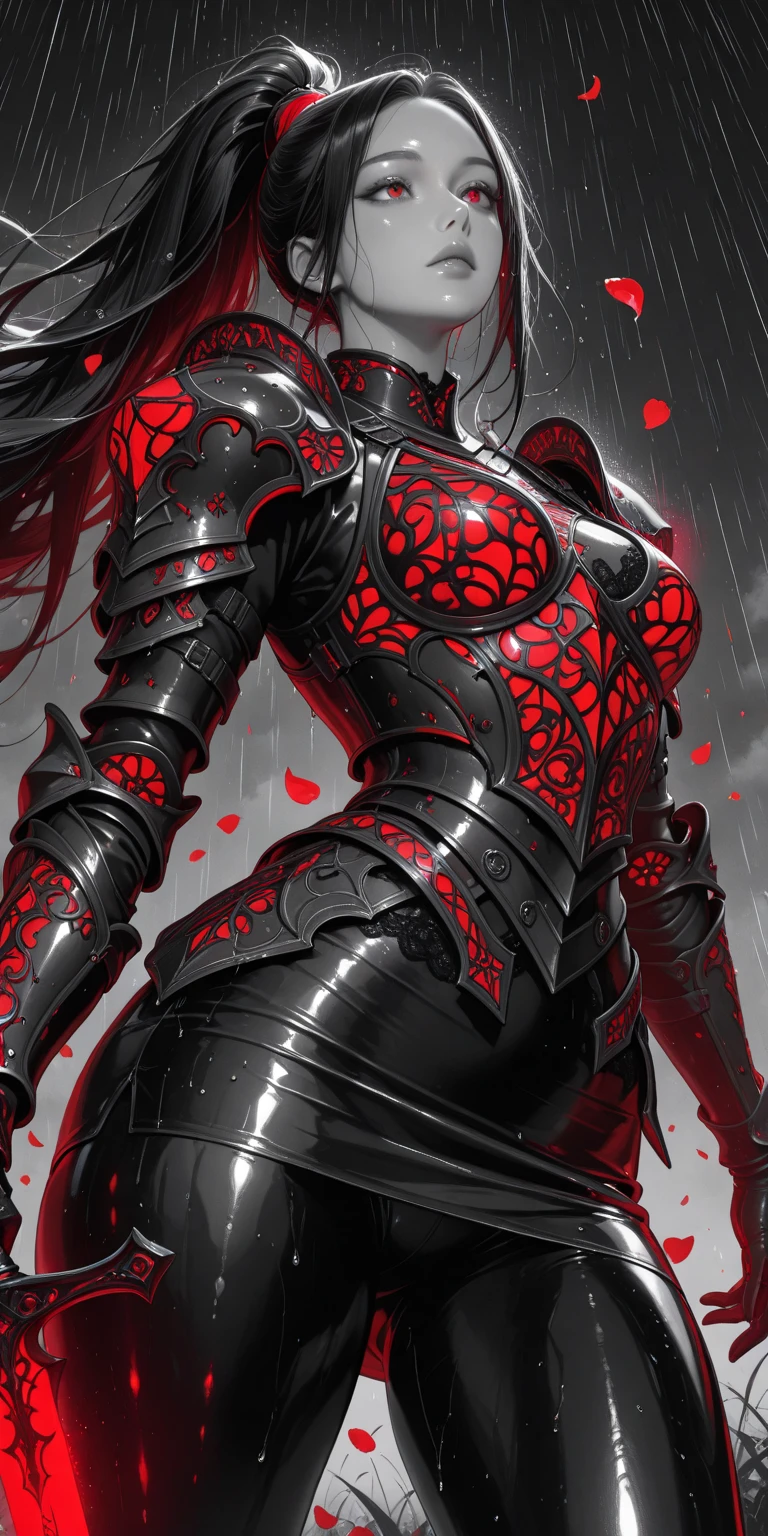 Megan fox as female carnage/witchblade, (red carnage witchblade muscular physique:1.25), (carnage/witchblade anatomy:1.25), (cybernetic tentacles extending from head:1.25), (mouth wide open, carnage style), (perfect hands with witchblade claws:1.26), Realistic, Very detailed face and eyes, (masterpiece:1.1), (best quality:1.1), (beautiful girl face:1.45)