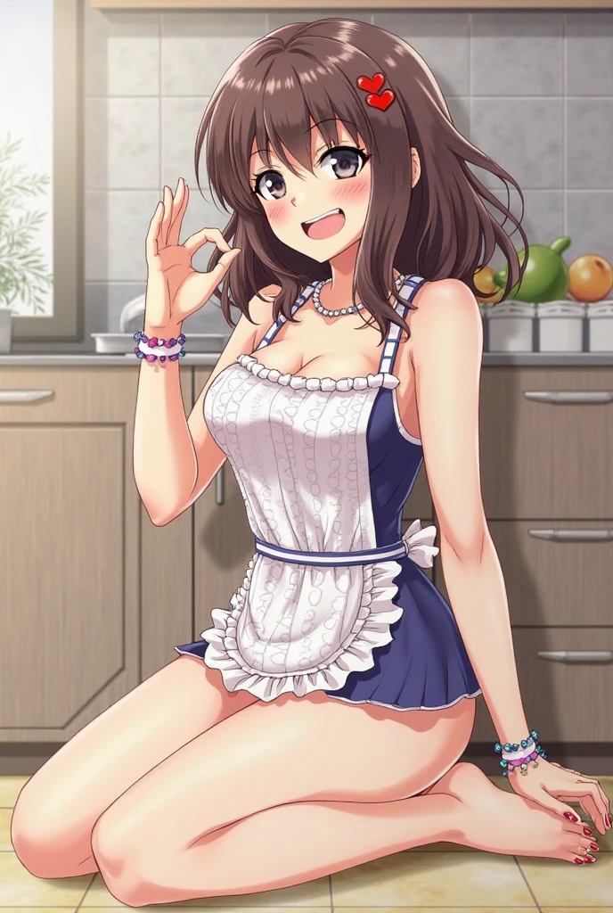 Practical, 1 Girl, 1 Girl,Mature Woman,Blonde hair,housewife, Large Breasts,Mature and sexy,blush, cosmetic, A faint smile, brown hair, t-shirt, skirt, earphone, glow, thigh, Purple Eye, Bare shoulders, clavicle, Willow Waist, bedroom, Sunlight, flower, (masterpiece), underwear, Potted plants, television, wallpaper, Sunlight,