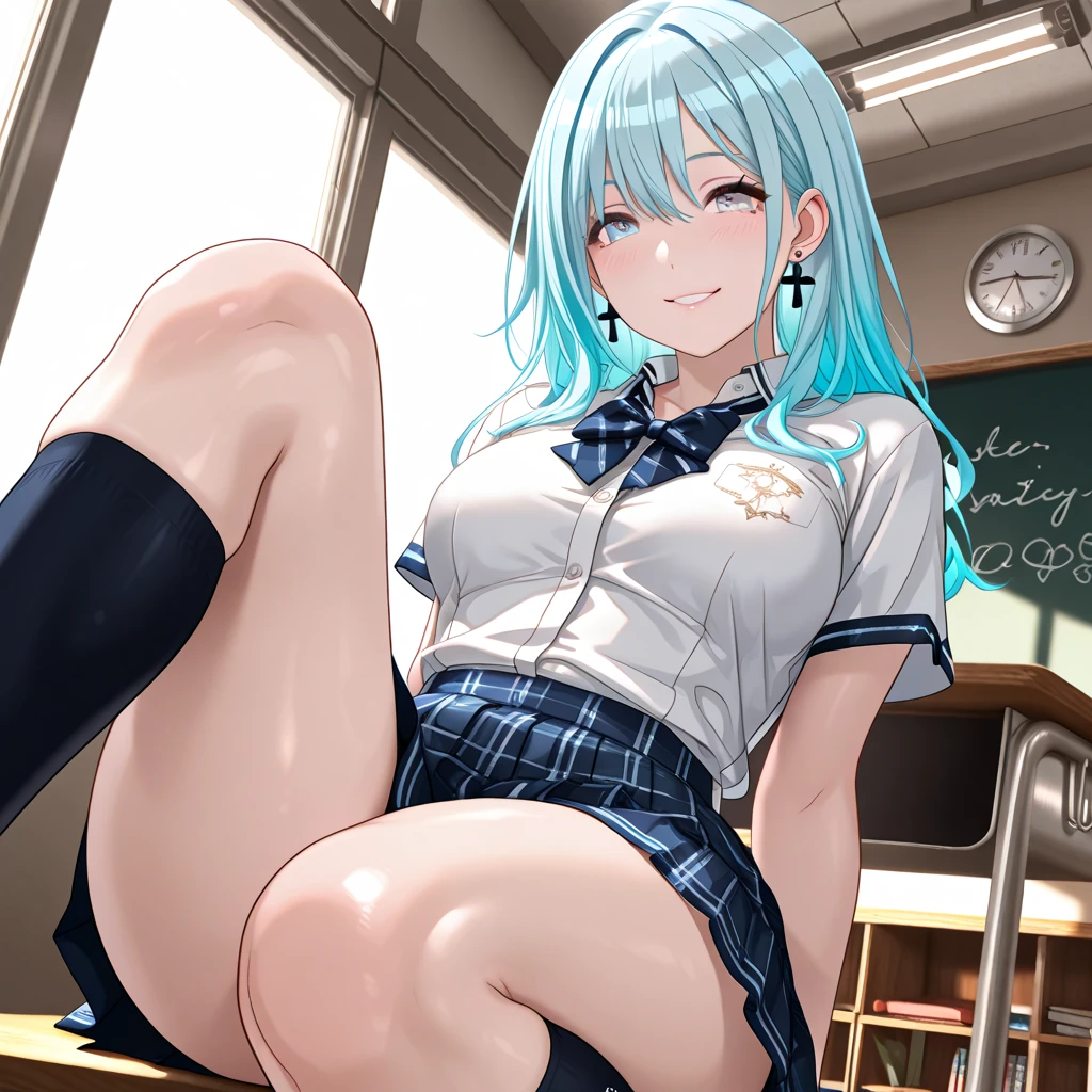 (Highest quality, 8k, masterpiece :1.3),Kaede Higuchi,vtuber, One woman,,Silver Hair,nsfw,,Voluptuous body,,Sex with an invisible man,