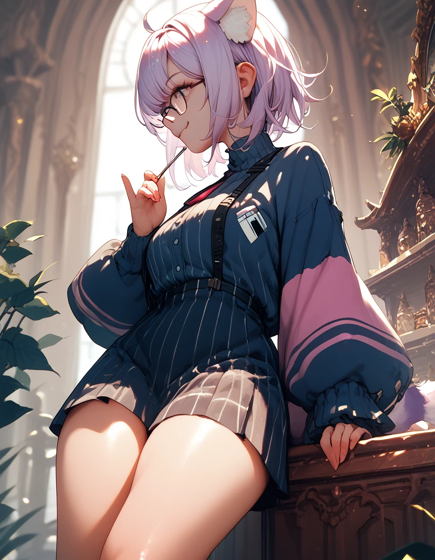 A woman on her knees wearing a (big bulbous puffy diaper), magical spell, enraptured, embarrased, submissive, heart emojis, mommydom, classroom