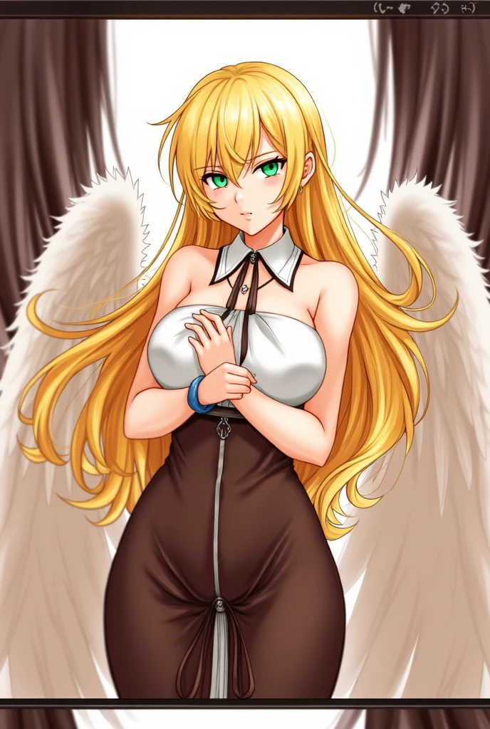 Anime. 1 Girl. Cute girl. Angel. Slave. Blonde. Long hair. Blue eyes. Beautiful eyes. Perfect eyes. Expressive eyes. Ideal face. Beautiful nose. Snotty nose. 16 years. Big breasts. Beautiful breasts. Pointy ears. She got sick. She has allergies. She has a runny nose. She has mucus from her nose. She has snot. Snot flows from the nose. She's on her period. Her crotch is bleeding. She has diarrhea. She wants to poop. She needs to poop. She has a strong, desperate urge to poop. The girl can't stand straight. Knees together, feet apart. She crapped herself with diarrhea while standing. She pooped herself in the middle of the street. Diarrhea runs down thighs. Pogos flows down my legs. Pongsa puddle on the ground. Ideal anatomical body. Beautiful long legs. The whole body is covered with scars. Angel wings. White wings. Dirty tunic. Torn tunic. She wears a diaper. Barefoot. Slave collar. Shackles. Standing. in full. Fantasy. Street. Many people. Beautiful character design. Shiny skin. Whole body. nsfw. Scat. Official art. Extremely detailed CG Unity 8k wallpaper. Ideal lighting. Ultra high resolution 4K. Super detailed 8K. A high resolution.