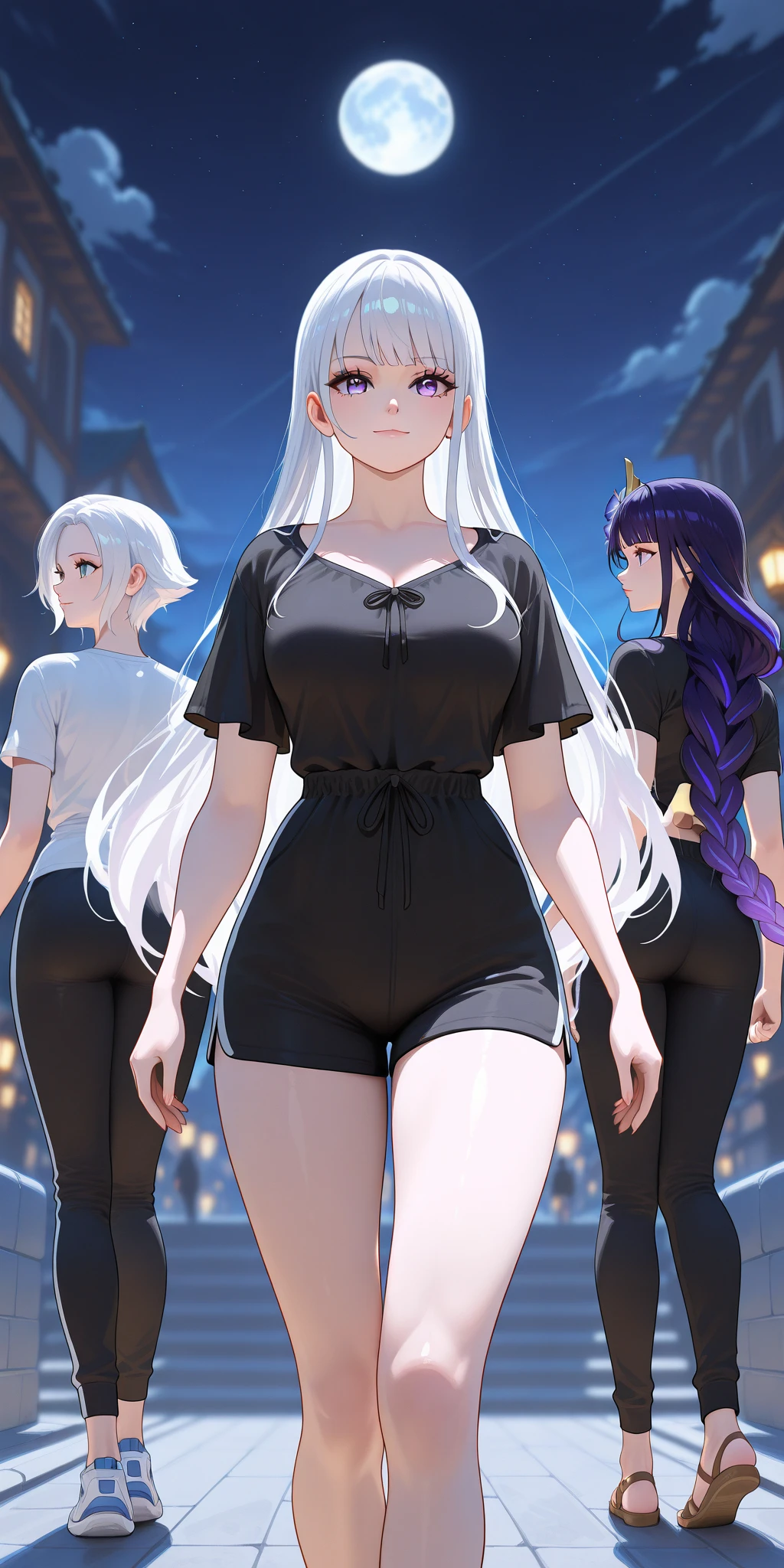 (masterpiece, best quality, highly detailed), 1girls, big belly, huge belly, art by kipteitei, round belly, chubby, curvy, belly grab, enormous belly, fat belly, thicc, bigger belly, really big belly, jiggly belly, glasses, tight breasts, long legs, tall, high heels, smug face, ((full body)), (dominant)