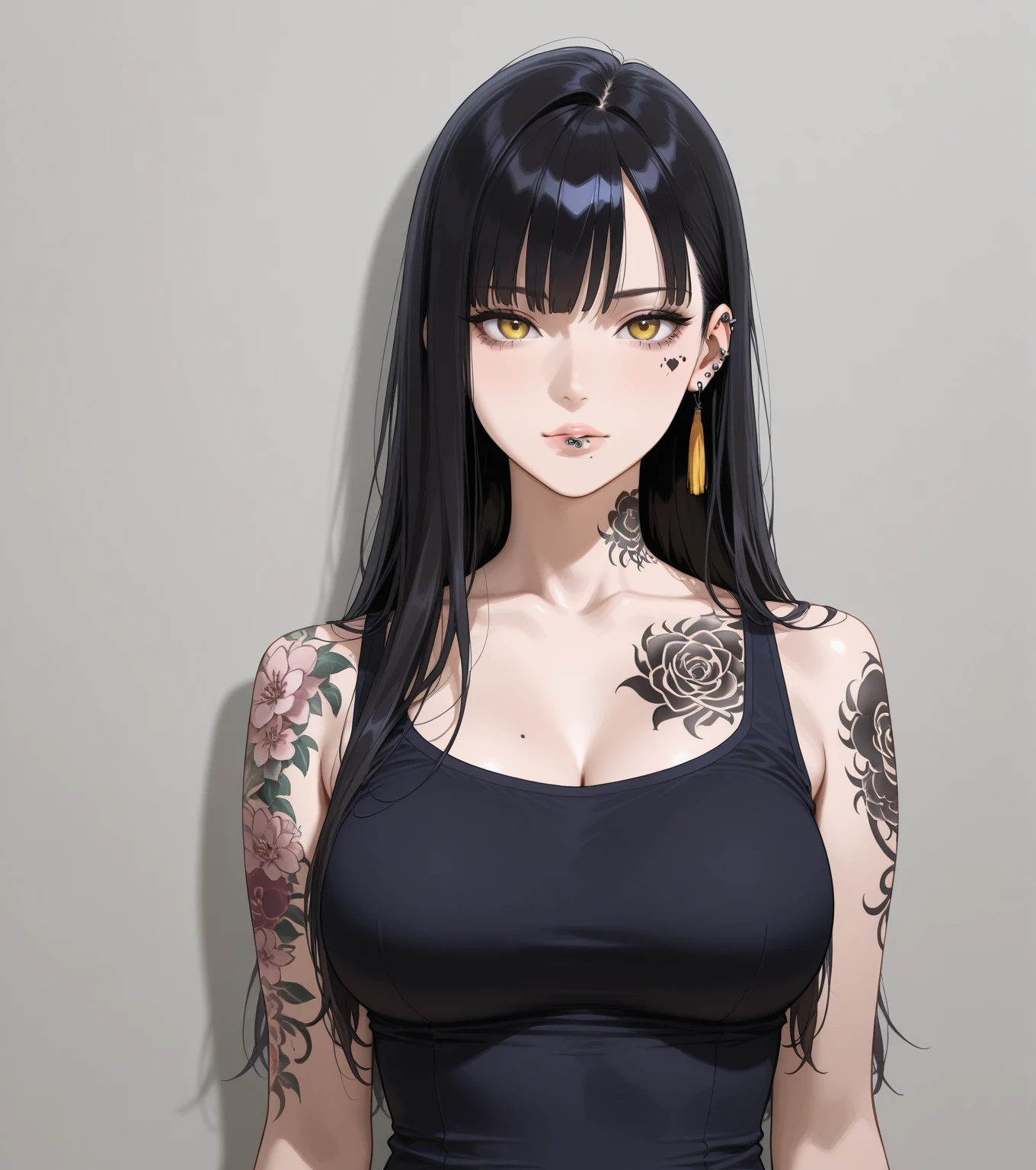 (((wrinkles skin))), 50 years old, a woman , ((Ultra-slender)), Stylish clothing, Upper Body