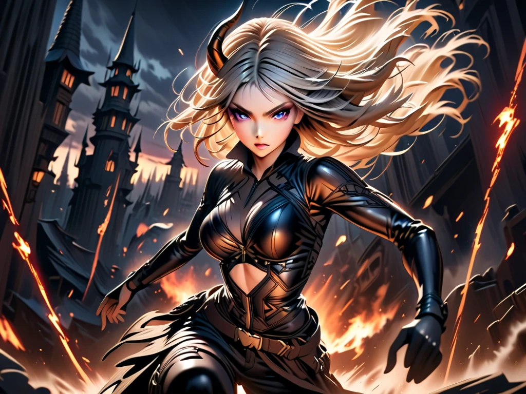 Geralt of Rivia holding sword, skell, lambert and vesemir, wolf school background, and wolf symbol,unparalleled portrait 1 young woman ,science fiction, complex background punk, mad max , futuristic, post-apocalyptic, dark, dim light, ((insane masterpiece,max best quality,ultra highres,ultra hidef)),(ultra sharp focus:1.2),ultra professional photoreal, attractive young woman, (beautiful face:1.1), detailed eyes, luscious lips, (smokey eye makeup:0.85), (medium breasts:1.0), (athletic body:1.2), (wavy hair:1.2), wearing (maxi dress:1.2) on a (cliffside:1.2). (moody lighting:1.2), depth of field, bokeh, 16K, HDR. by (James C. Christensen:1.2|Jeremy Lipking:1.1), shadowy figures emerge from the darkness—black monsters and warrior-like silhouettes, their forms blending into the night. Only their piercing blue eyes stand out, glowing with an otherworldly intensity. These creatures, both menacing and majestic, move in formation, their presence commanding attention as they march towards the end of the road. Above, the sky is alive with the flapping of dark birds, their own blue eyes mirroring those of the shadows below. The creatures appear in various sizes, with smaller ones leading the way, while larger beasts loom behind, creating a sense of depth and anticipation. At the forefront stands the main character, a striking figure dressed in a sleek, stylish outfit that catches the neon light. Their hair flows dramatically in the night breeze, exuding confidence and power,(insane unrealengine5,epic tMasterpiece,max best quality, ultra-highdef XT3 ultra-highres),ultra-detailed,ultra sharp focus, naked, varies,multi, etc. --v 6 --s 1000 --c 20 --q 500 --chaos 100