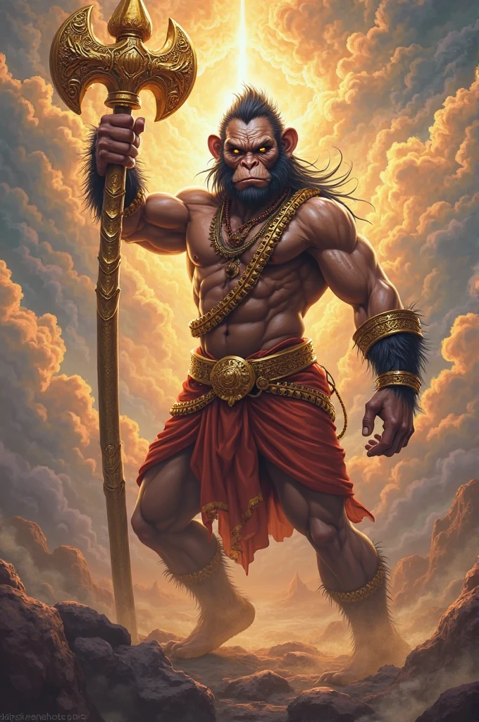 Hanuman ji male body man, world powerful hanuman, with monkey face look
With hanuman ji गदा
Sweet smiley look
Hanuman man ji with gun