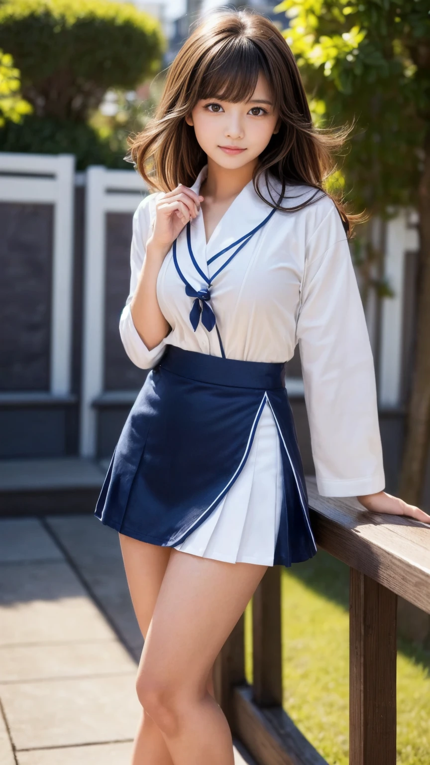 Japanese, erotic, R-18, girl, Japanese high , nipples visible through uniform, skirt, black hair, bob cut