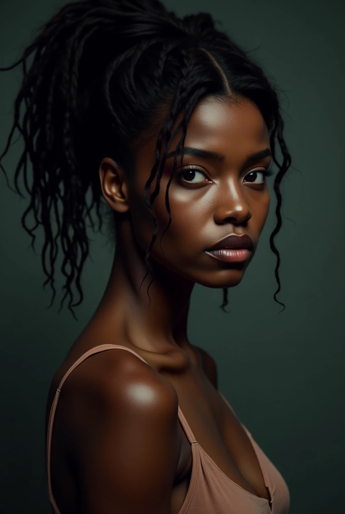 RAW photo, a (potrait:1.2) of a black woman, (highly detailed skin:1.2), 8k uhd, dslr, soft lighting, high quality, film grain, Fujifilm XT3 --auto --s2