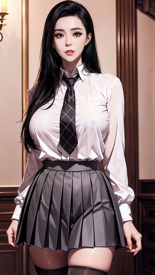 ((Best Quality, 8K, Masterpiece: 1.3)), 1girl, Slim Abs Beauty: 1.3, (Hairstyle Casual, Big Breasts: 1.2), Dress: 1.1, Super Fine Face, Delicate Eyes, Double Eyelids, Smile, Home