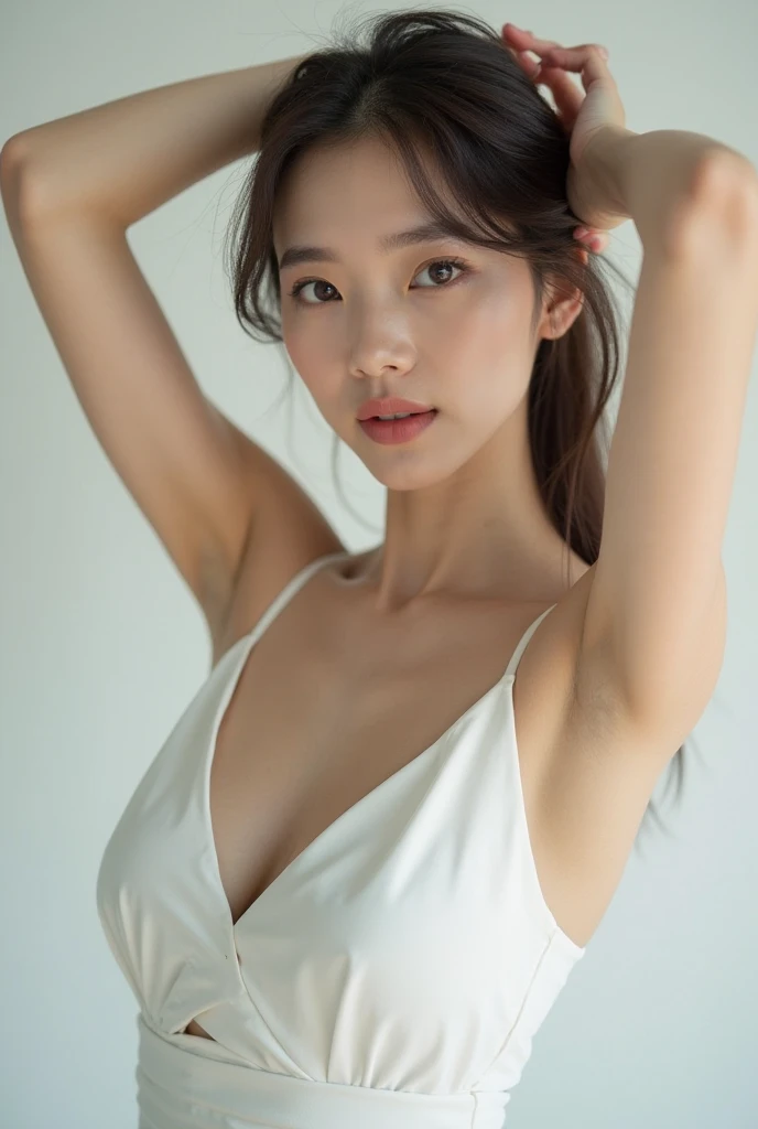 Spirits/Motivated,8K,8K, a beautiful woman like Mai Shiraishi, white knit, no bra, bust 90cm, bewitching pose, a beautiful woman like Mai Shiraishi, white knit, no bra, bust 90cm, bewitching pose,
