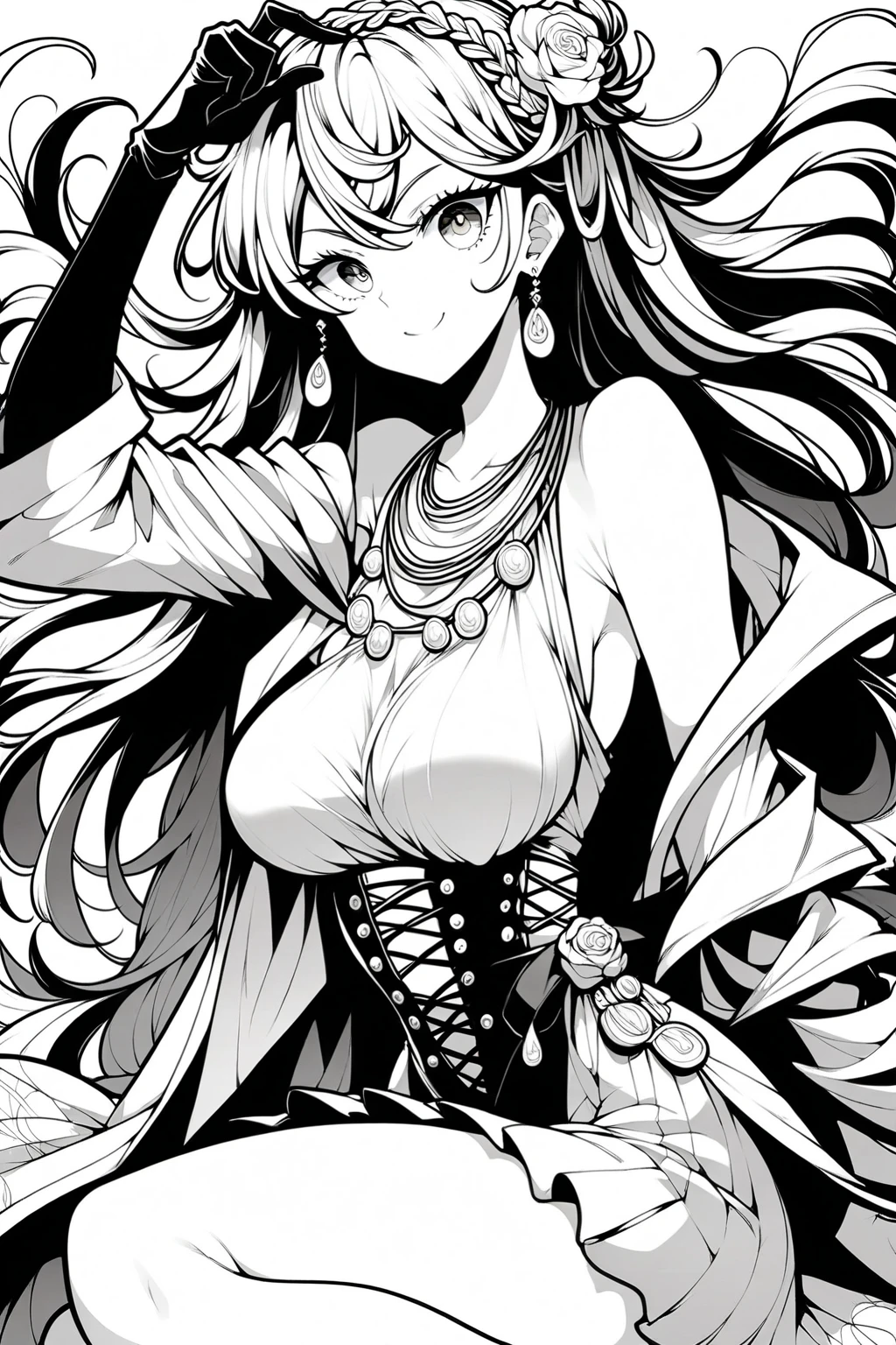 Anime woman belly dancer
