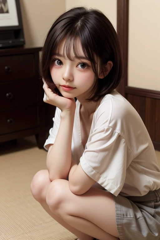 hight resolution、high-level image quality、in 8K、Real live-action、生a picturegraphy、top-quality、masterpiece、超hight resolution、生a picture、ren、Beautiful fece、masutepiece、((Obscene content))、For adults、charm of 、absurderes、((((Japan elementary school students))))、Japan Girl、((8years old))、((with round face))、((Thick eyebrows))、((Cute little face))、(((((Shy laughter)))))、de pele branca、Juvenile physique、short neck、Smaller chest、kne、 thighs thighs thighs thighs、独奏、fullllbody、Very nice、(((Children's Clothing:1.0) ))、 ((Pubic area))、(Mansuji)、((Children's Clothing))、(Photorealsitic:1.37)、Photon mapping、Realistic、Radio City、Physically Based Rendering、depth of field rally background、a picture、(((a junior idol in Japan)))、Sparkling eyes、too bright natural light、The Bright Sun、Too bright sunlight、(((((8years old)))))、(((Pubic area)))、((Phetcha Pai))、to stand、Alone,((Short hairstyles、Short-cut hair))、(A room in a western-style hotel)、(on the beds)、Show each other、Open your legs、Open your crotch、Show me your panties