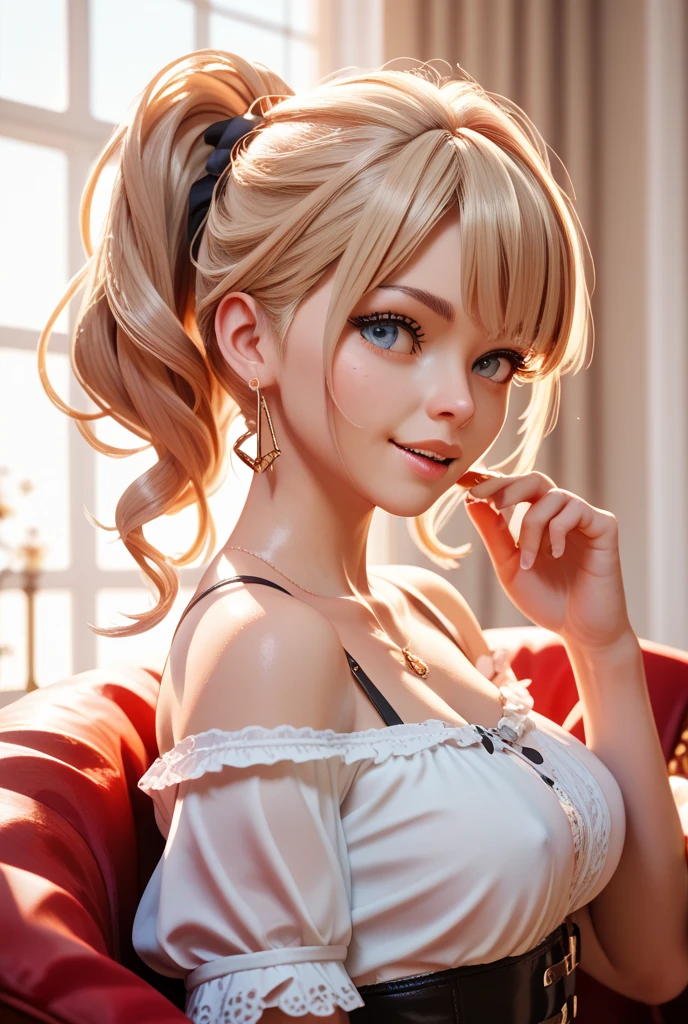 8k, maximum quality, best quality, masterpiece, highly detailed: 1.2), 1girl, upper body, woman appearance (Margot Robbie), wearing boyfriend shirt and panties, (naked shirt, shirt pull), shy, half smile, noon, bottom --auto