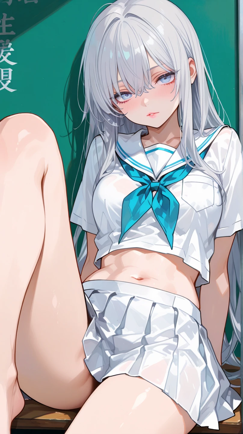(Sweat:1.7)、Big Breasts、slender、((Lying down、I can see my belly button))、((Spread your legs:1.9))、(Thighs:1.9)、Kobeni Higashiyama、Very thin gym clothes