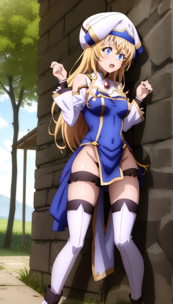 {best quality}, {very aesthetic}, {ultra-detailed}, {best illustration}, nsfw, Rabbit Artoria Hairstyle, Costume Rabbit Artoria, 1Girl, pectorals, Solo, Blonde hair, Green Eyes, French Braids, Long hair, large full breasts, cleavage, pony-tail, sidelocks, bangs, navels, looking up at viewer, bare shoulder, Braid, Hair between eyes, bunny pose, tiara, Blush huge sagging breasts:1.8, Huge chubby sexy :1.9, Huge sexy , sexy legs:2.0, , Prohibited wearing, Wearing nothing, white transparent tights, Leg hugs, Hug your legs, Leg hugs, Squats and leg hugs, Pose, Lay , Lie down hugging your legs, You look so sexy with, annoyed ,(best quality,8K,high resolution,masterpiece:1.2),digital artwork, a woman in her twenties with beautiful flowing golden hair, gentle expression, seductive, Very detailed, Complete solution, (Realistic, Realistic photo: 1.37), Portraiture, High resolution RAW color photograph, Professionally arrested, High resolution and beautiful, High resolution, 8ก Image Wallpaper, Amazing details, Large file size, Very detailed face, (Super beautiful, well-defined eyes:1.8), The nose is precisely shaped., expressive lips,(sunset, Big House, Seaside restaurant background:1.2) , One Story, pretty girl, Realistic, (From below,Sealing:1.5),(Overlooking the view:1.5), (Movie Scenes, Fantasy art, high quality, High resolution, Attention to detail, Beautiful details, Fine details, Very detailed CG, Detailed Texture, Realistic representation of face, Tabletop, before, dynamic, bold),1 Girl, Very detailedな肌,curve,(Under the chest:1.3),Beautiful breasts, Small breasts, Pale skin,(Very fine hairs),(Super soft hair),(Super Straight Hair),Long, slicked bangs, Very light coppery amber hair, Hair on one eye, Very lean body, Smart Abs,(Cropped School Uniform:1.5),(Open your mouth:1.3),My chest is visible, Nipples are visible, Pink nipples, Open chest