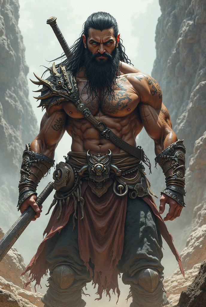 A god son of Odin and Nanna,brown skin,eyes black,long black hair,Crude appearance