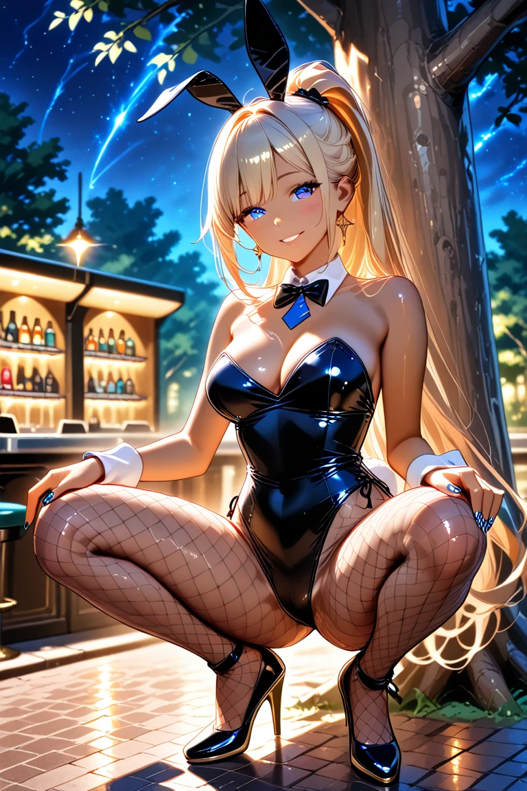 1 girl, pelo rubio, blonde hair, coletas,pigtails, pechos, breasts, huge breasts, bunnyears, orejas conejo, bunny suit, reverse bunny suit, billar, pool table, medias, stockings, tacones, hig heels, japon, tokio, night, noche,pussy, wet, nsfw, +18, Kenzy Reeves