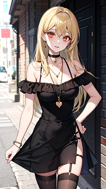 (Photorealistic:1.8, Highest quality:1.8,8K masterpiece:1.8、Super detailed、Ultra-high resolution、Detailed Background)、((Flat Color))、((colorful))、Multicolored lighting、((浮かぶcolorfulな水))、metallic、Blue background、 Bound Queen、Random Pause、(Golden Chain、Chained to the body、Chained Collar、handcuffs)、Random Sexy Poses、Turn around、Angle from behind、 (Medium Hair、Blonde Hair、hair ornaments、choker)、(Bondage、Mini Dress、choker、Knee-high stockings、garter belt、White biting panties)、Beautiful hip line、TWICE's Tzuyu' on pause、Beautiful blue eyes、(A rich expression、smile)