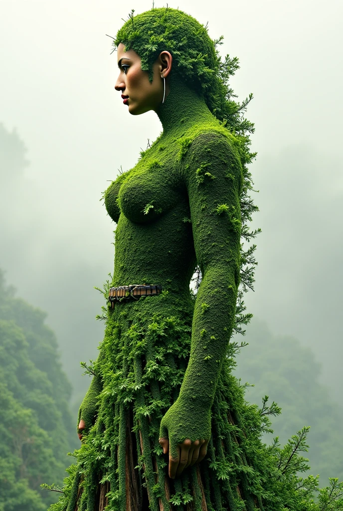 ovrgrwth, a statue of a woman covered in moss <lora:ovrgrwth-sdxl:1>