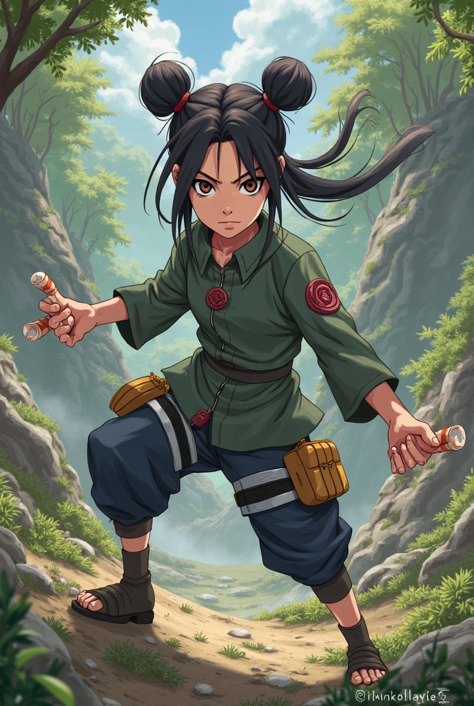 Cyborg battle angel alita, small, far, in A view of the fujiyama in the style of katsushika hokusai