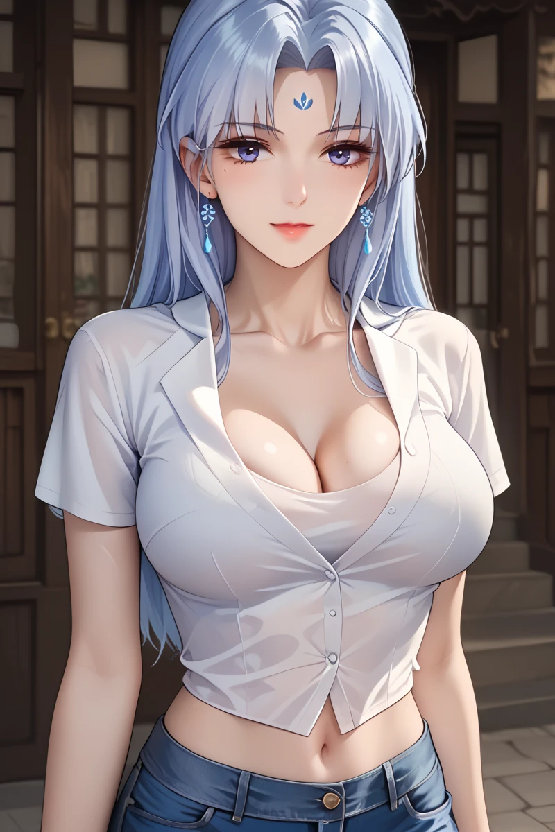 Silver hair and blue eyes, Short hair, Black shirt and no bra, Anime visuals of cute girls, anime movie screenshot, & Her expression is solemn, in the anime film, in an anime, anime visual of a young woman, she has a cute expressive face, still from anime, Big Breast, Red cheeks, Lustful face, Fair skin、Sleep on your back in bed