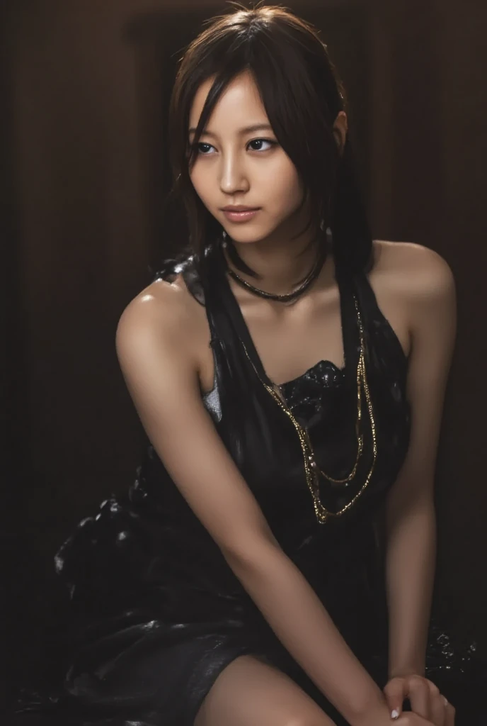 nsfw, (), (naked beautiful Japanese girl), beautiful and detailed eyes, white skin that shines with sweat, (full body), (medium breasts), perfect breasts, perfect , perfect , (crying in pain:1.2), rolling eyes, dark and gloomy torture chamber, darkness basement room, (she tied to X-cross BDSM frame by manacles and chains:1.2), (Chained and legs spread to both sides, chained up), busted breasts, busted  body whip marks, detailed face, detailed eyes, excellent quality, masterpiece, hyper detailed, high level of detail, many details, high quality, cinematic light,  bead chain, real hands, (super photorealistic:1.3)