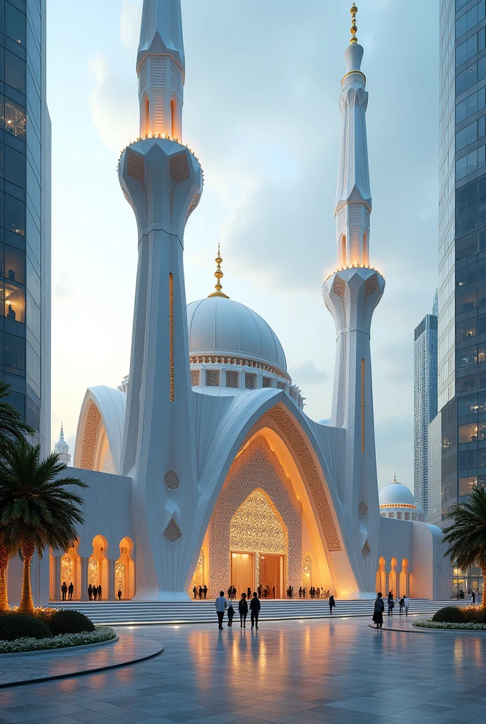 Bui a beautiful blue & white mosque