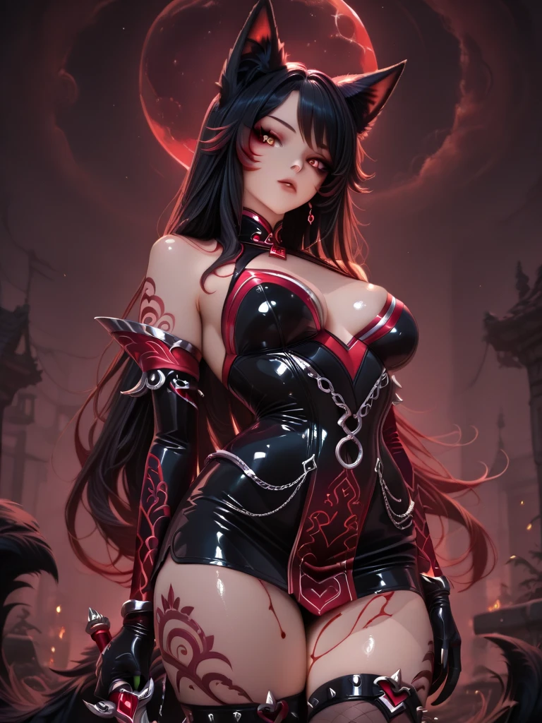 [Core Concept] A beautiful young woman's confession of being a werewolf, as her transformation begins under the light of the full moon.

[Character Description] The young woman, once pure and demure, now exudes a sensual, captivating allure as her werewolf nature emerges. Her ears have shifted upwards, her limbs are covered in fur, and a fluffy tail has sprouted.

[Environment/Background] The scene unfolds in a moonlit forest, the gentle glow of the full moon casting an ethereal light upon the unfolding events.

[Style and Atmosphere] The atmosphere is one of mysticism and primal, untamed energy, as the woman's transformation from human to werewolf takes hold.

[Composition] The composition focuses on the woman's metamorphosis, with the shifting features and the emergence of her werewolf traits taking center stage.

[Details and Embellishments] The woman's once-innocent expression has been replaced by a captivating, sensual gaze, reflecting the primal instincts that are now awakening within her.

[Technical Specifications] The image should be rendered in a realistic, detailed style, capturing the nuances of the woman's transformation and the enchanting, otherworldly quality of the moonlit forest setting.
