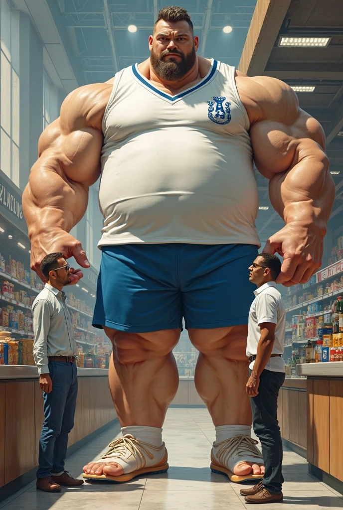 HQ photo, detailed faces, full body view, two shirtless beerbellied over-muscular bloated white european heavyweights males with undercut clean haircuts, lycra jumpsuits, white socks and Nike air max sneakers, overfed like obese gorets, over-muscular and fatly obese, posing flexing over-inflated triple-biceps before they fight in an fight club cage match