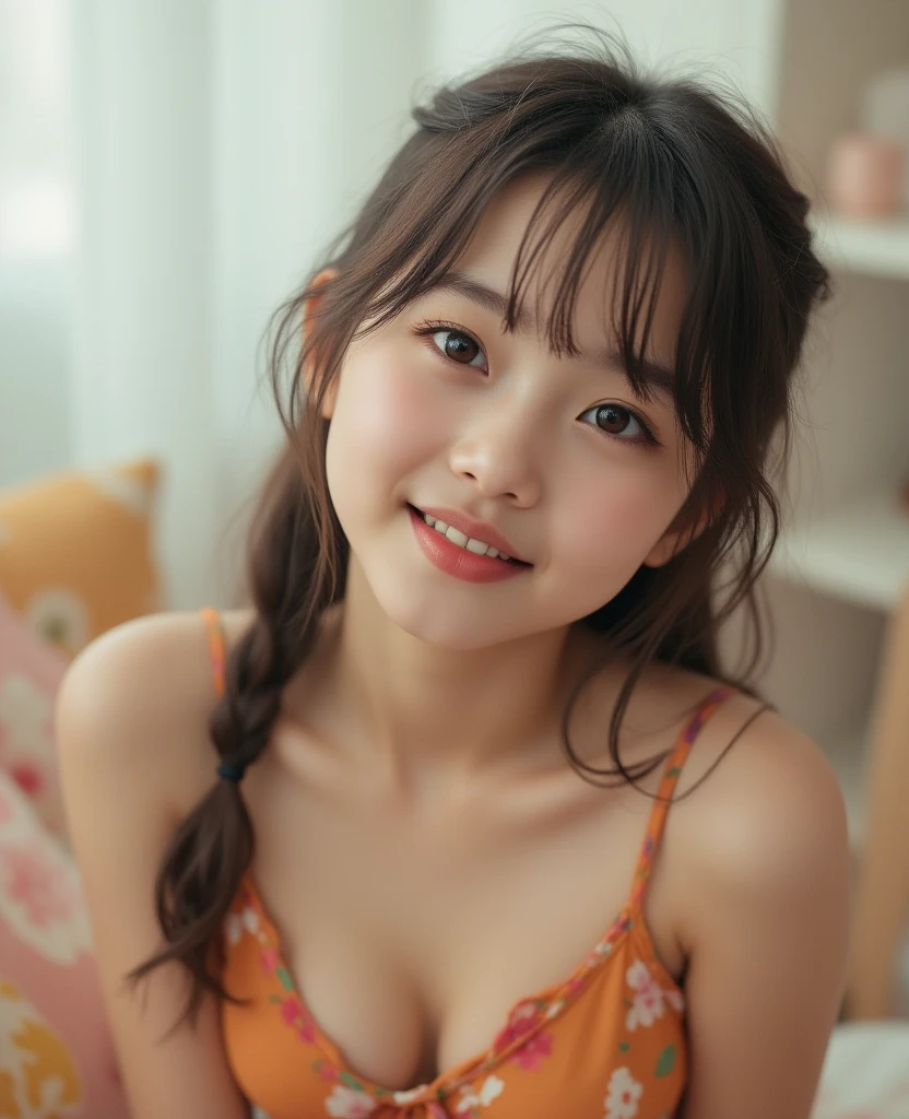 Realな写真、、Japanese high school girl、((whole body))、((photo:1.4、Cocktail Dresses:1.3、Straight Hair:1.4、))、cute、bangs、Detailed face and body、((photoReal:1.5))、Natural lighting、High resolution、photoリアリスティック、(Highest quality、8k、High resolution、masterpiece:1.2)、Super detailed、(Real、photoリアリスティック、photoリアリスティック:1.37)、Realな肌の質感、Detailed eyes and lips、Beautifully detailed face、Long eyelashes、Smooth Skin、Slim figure、cute、smile、Young、、NSFW、