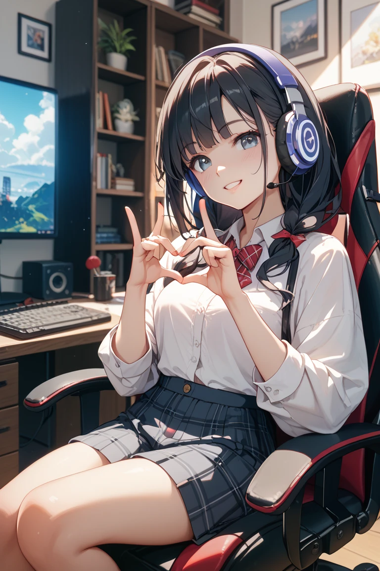 meet, Azusa Nakano, Black Hair, (Brown eyes:1.5), Long Hair, Straight Hair,Cold shoulder tops,Short sleeve,Skinny jeans,Stiletto heels,happy smile, smile, Open your mouth,interior,There is a computer on the table,Walking,So that the whole body goes into the illustration,昼間
break indoors, office,
break looking at viewer,
break (masterpiece:1.2), Highest quality, High resolution, unity 8k wallpaper, (figure:0.8), (Beautiful attention to detail:1.6), Highly detailed face, Perfect lighting, Highly detailed CG, (Perfect hands, Perfect Anatomy),