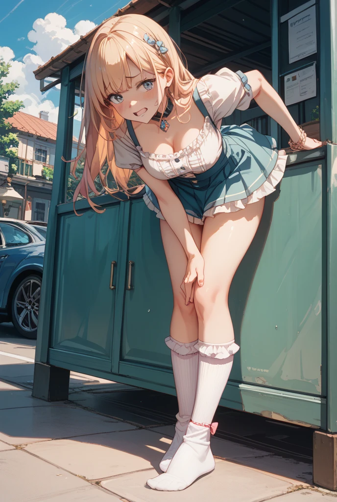 (Cute girl spreads her legs and rides a dildo machine:1.2 、Inserting a big dildo into her vagina:1.2)、(Show your vagina:1.2、Semen flowing from the vagina:1.3)、(Ecstatic expression、Young face)、NSFW、(naked:1.2)、Sexualized Primary School Uniforms、Busy city、Light Hair Color、Detailed body
