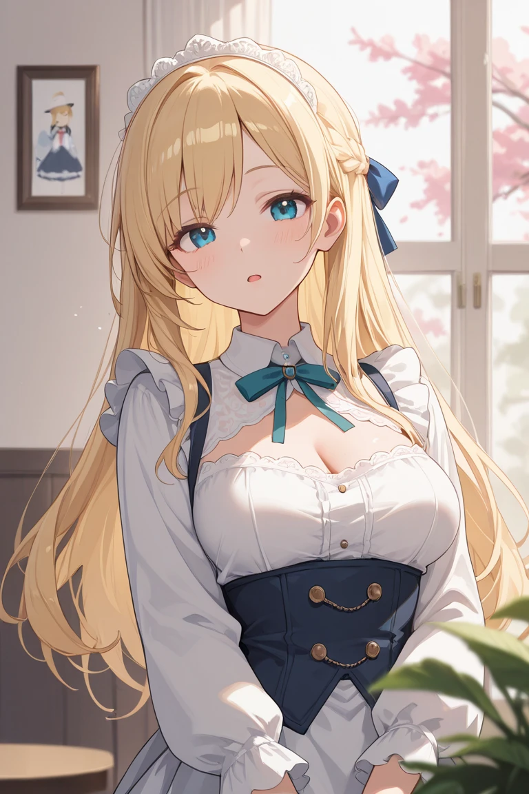 (masterpiece, best quality), intricate details,
1girl, blonde hair, blue eyes, light blonde hair, white hair tips,
Big breasts, smiling, opened mouth, wear white shirt, long Sleeve shirt, blue checkered shirt, Park background