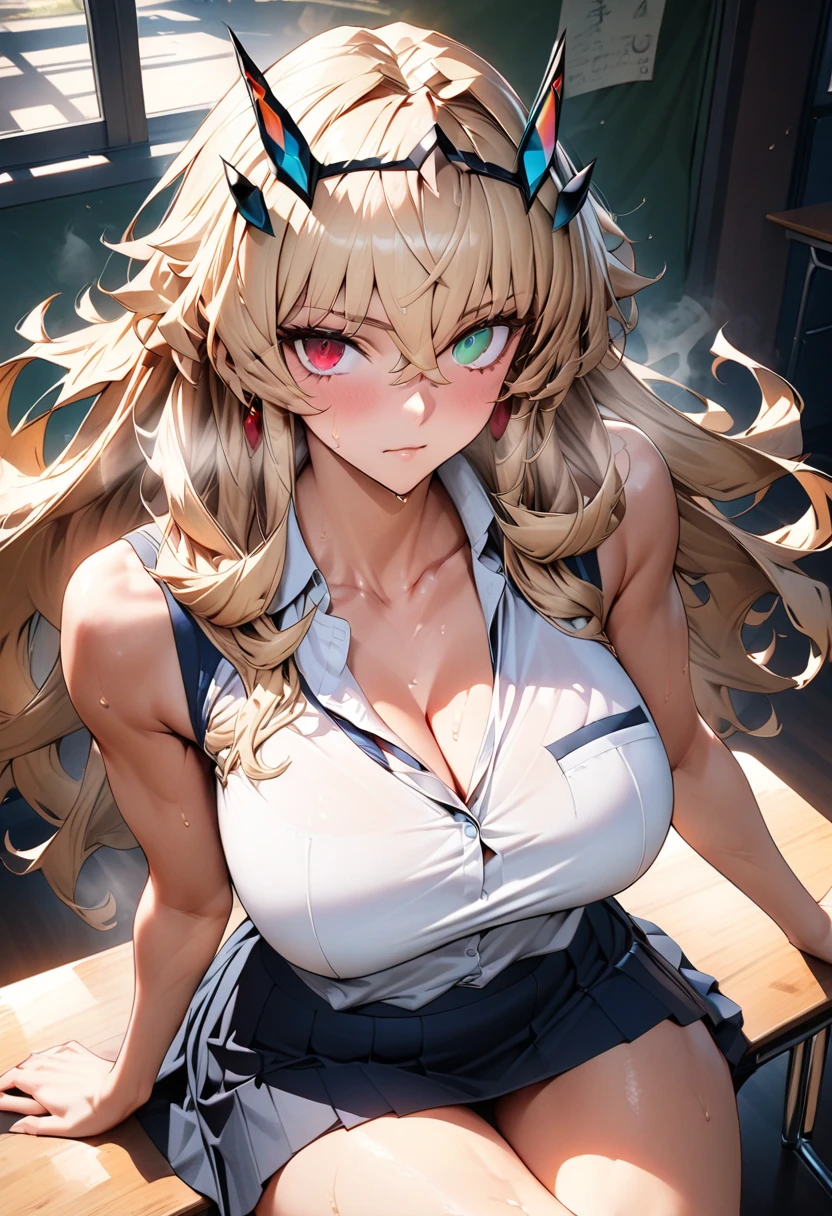 (highest quality、masterpiece、High resolution、detailed)、(Shining eyes、Detailed New Beauty Face)、pity、smile、(Beautiful New Female God:1.6、god々New)、((Beautiful New Venus:1.9、woman))、(blonde hair)、(White flared skirt dress)、(Thin silk material)、(cleavage:1.4)、thighs:1.3、intricate skirt、Fantasy beautiful New background:1.7、painting、Vines are wrapped around the edge of the painting、Beautiful flowers bloom around the painting