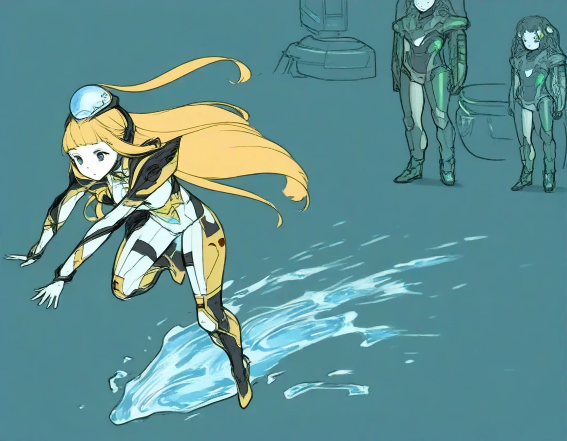 [curly brace], [uploaded to e621.net: (wamudraws), (napalm_express)], ((masterpiece)), ((back view)), ((full body)), ((feet visible)), ((solo portrait)), ((cute)), ((HD)), ((High quality)), ((anime)), ((detailed shading)), ((beautiful render art)), ((intricate details)), {android; (white robotic skin), cute green eyes, long blonde hair, short eyelashes, (gorgeous hips), (beautiful feet), (excited smile), (white teeth)}, {(green bikini), (cleavage), (green antenna on ears)}, {(standing), (arms at side), (looking ahead)}, [Background; (beach), (beautiful ocean), (blue sky), (sun rays)]