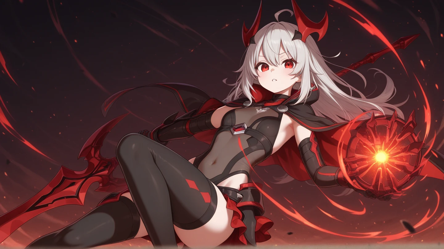 4K ultra high resolution image, glowing red eyes, evil smile, horrifying dark scene, demon pussy