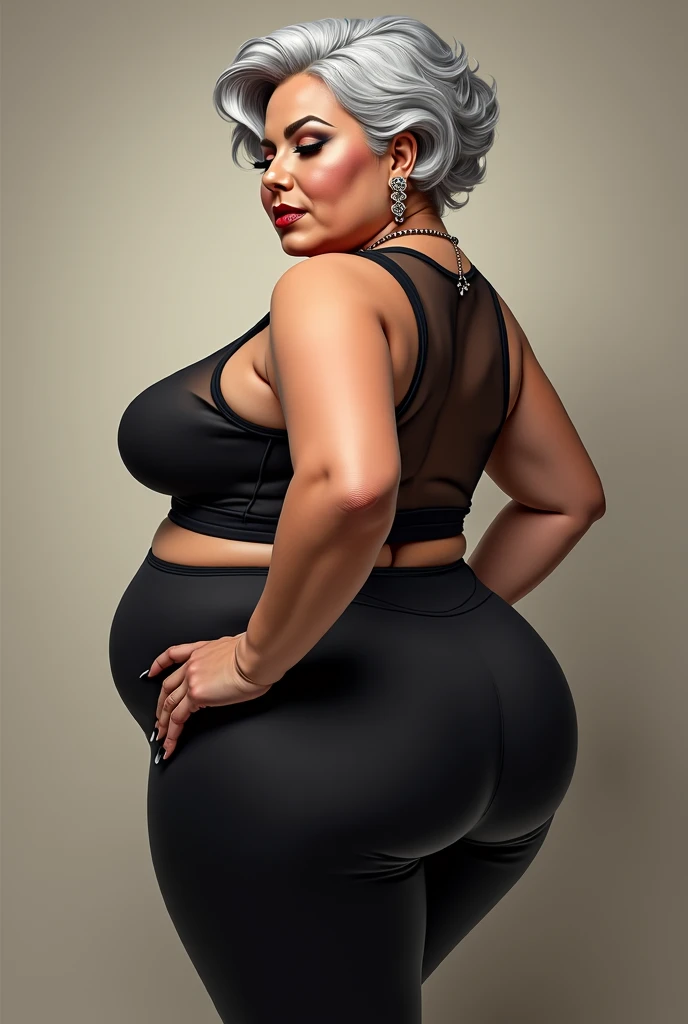 ((best quality)), ((masterpiece)), (detailed), perfect face, chubby woman, chubby face , chubby girl , widest hips , fat belly , thick neck ,, thicc , thick body , thick thighs , thick arm, small breasts but her body is a chubby, full body view, dark-black room, black bokeh background, thight dress, wearing sneakers, short hairstyle, diamond necklace, wearing a watch, tall woman, restore face, white skin , longest thight pants , glasses , cold vibes, , 4k resolution, japanese goddess,voluptuous 