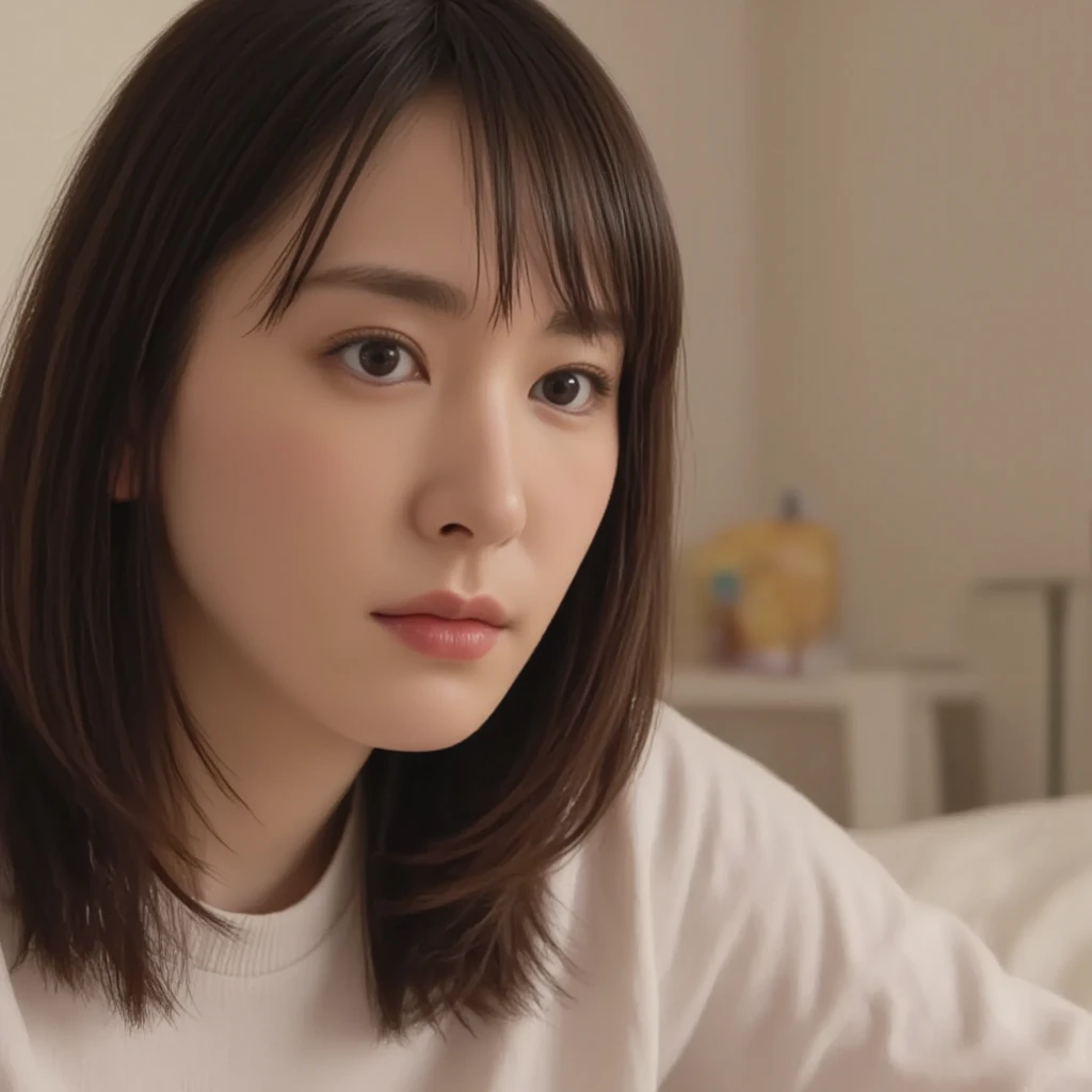 Cute Japanese Women Photos, Little Woman, 20-year-old, Beautiful and perfect face, brown, Beautiful Face, thin: 1.2,Dressed, (photo Realistic:1.4), (hyper Realistic:1.4), (Realistic:1.3),
(Smoother lighting:1.05), (Improving the quality of cinema lighting:0.9), 32k,
1 Girl,20-year-oldの女の子, Realistic lighting, Backlight, The light shines on your face, Ray Tracing, (Bright light:1.2), (Improvement of quality:1.4),
(Highest quality Realistic textured skin:1.4), Fine grain, Detailed face,
(tired, Sleepy and happy), (smile:0), Face close-up, T-Shirts,
(Enhances the body line:1.1), (Enhances the beauty of skin texture:1.1)