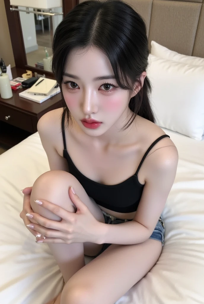 best quality, master part, ultra high-resolution, (fotorrealista:1.4), Foto RAW, 1girl, Inside the café, Olhando para o Viewer, cabelos longos, pale skin, Meio Corpo, Olhos grandes