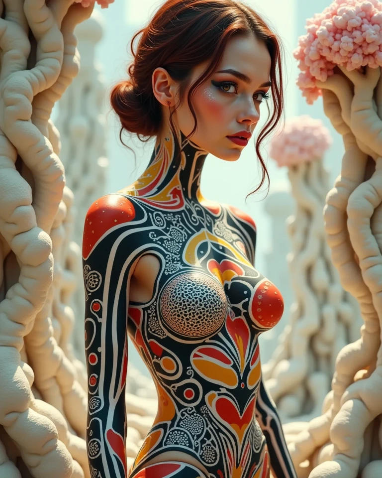young nude Beautiful skinny women of mahoi tribe whith famous mahoi tatto, perfect face, high detailed perfect body, without clothes, in a futuristic city, realistic, detailed, HDR. ultra hd, highly detailed, UHD, perfect composition, octane render, trending on artstation, bright, clear, ealistic, hyperrealism, 50mm lens, bokeh, sharp focus, 16 k resolution