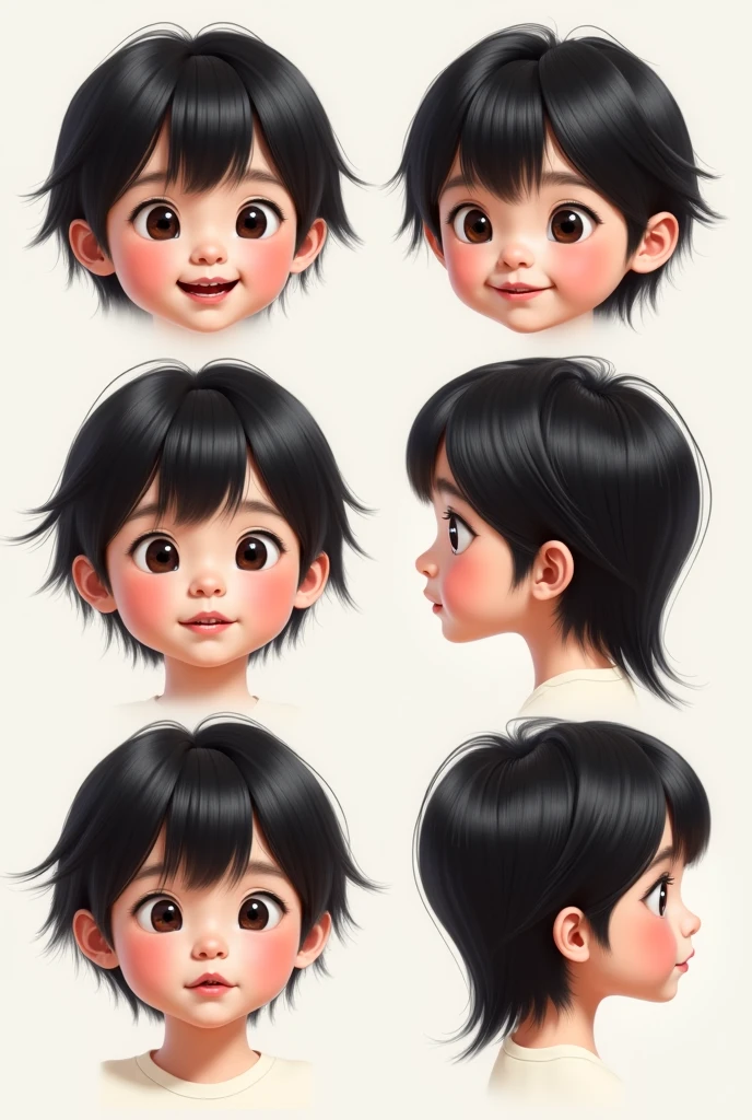 Child age 10 left side,right side,front side,back side